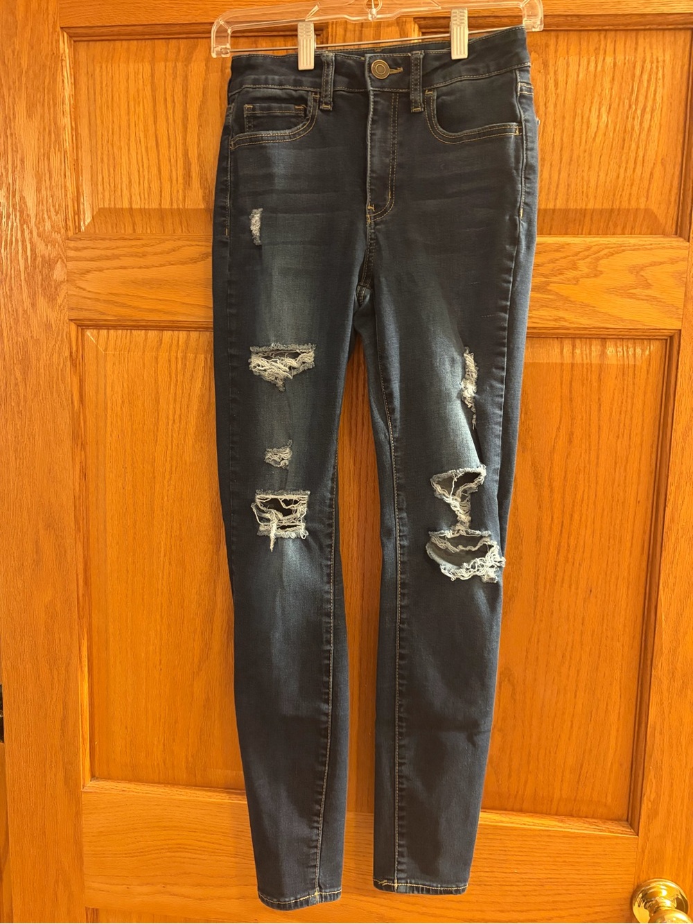 SO Dark Blue Distressed Jeggings